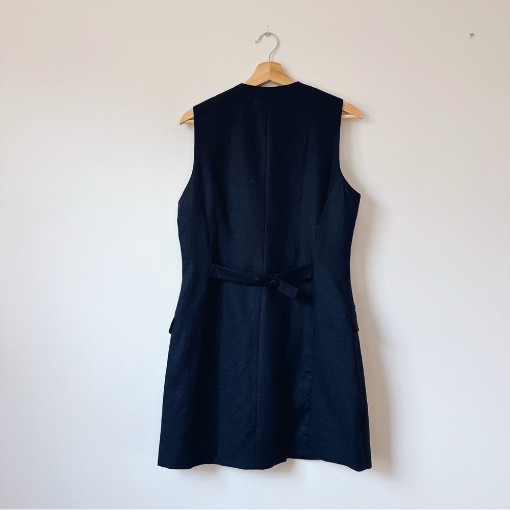 Faithfull The Brand Eloise Mini Linen Dress Black - Picture 4 of 6